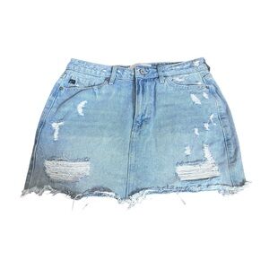 KanCan Women's Light Blue Denim Skirt Size M